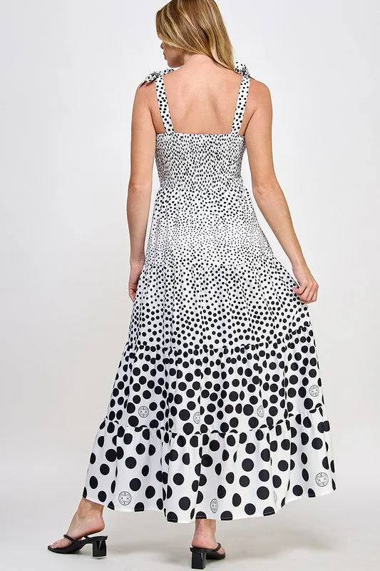 Polka Dot Black & White Strap Dress