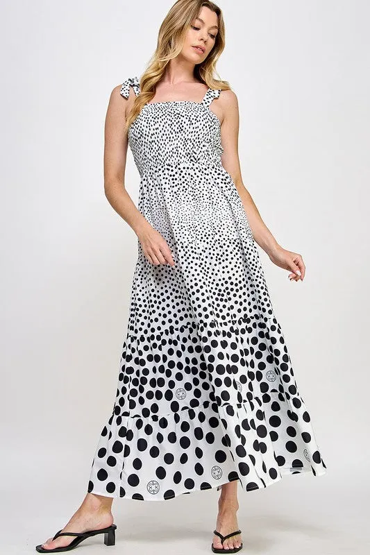 Polka Dot Black & White Strap Dress