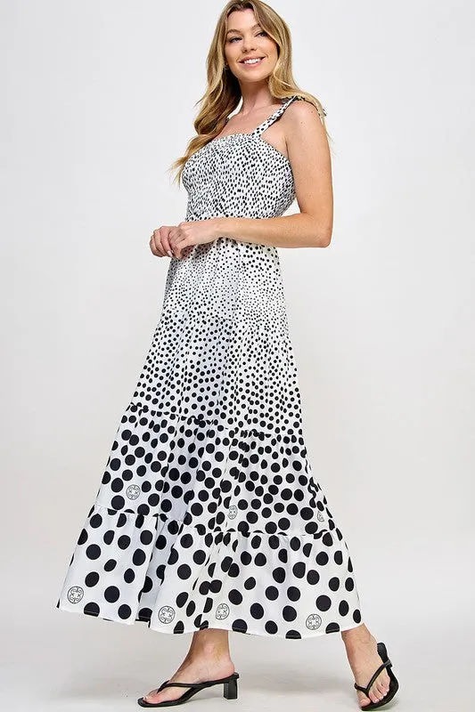 Polka Dot Black & White Strap Dress