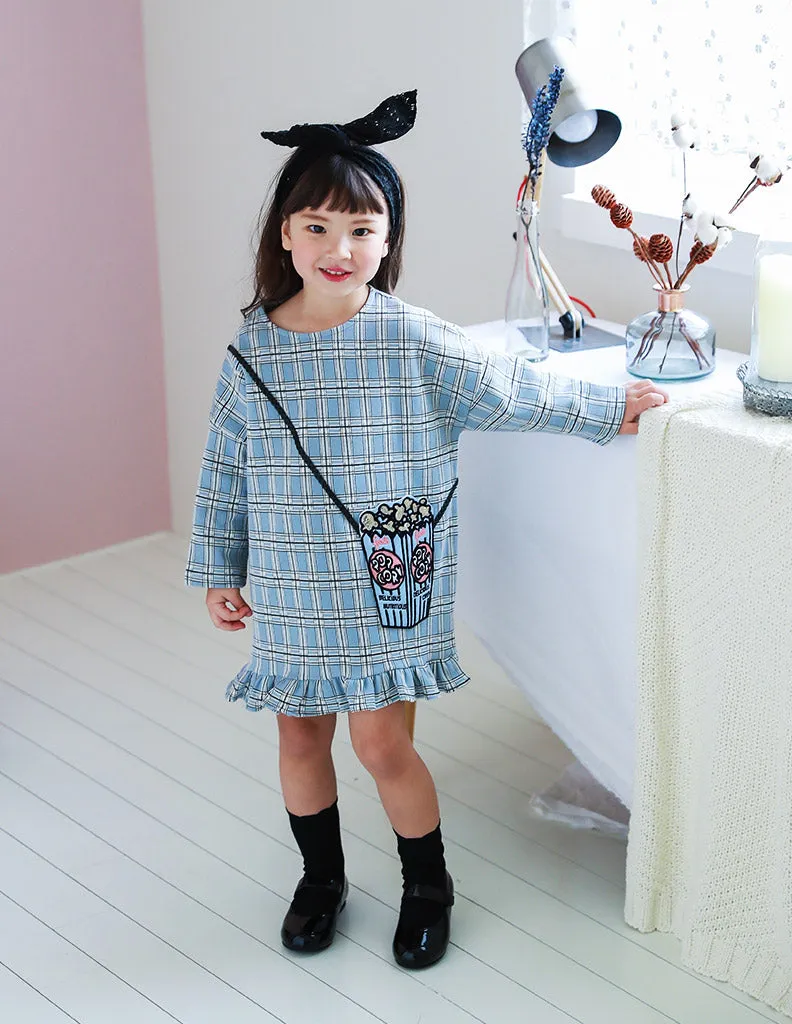 Popcorn Pocket Dress Baby Blue