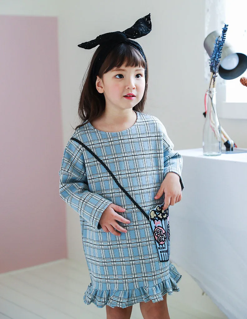 Popcorn Pocket Dress Baby Blue