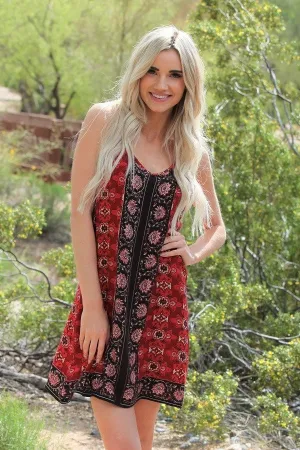 Red & Black Double Strap Sundress