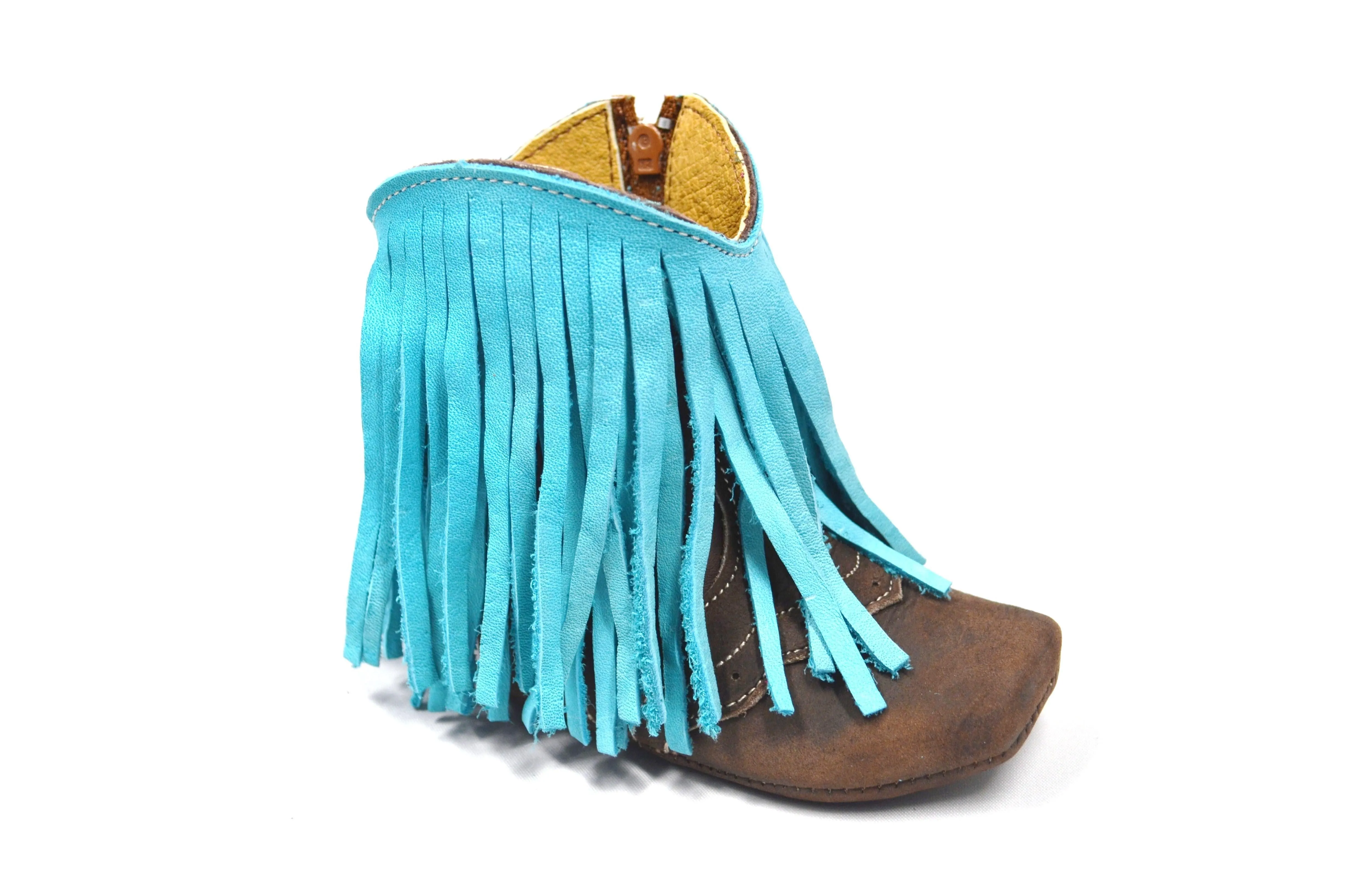 Redhawk Baby Boots - Turquoise Fringe