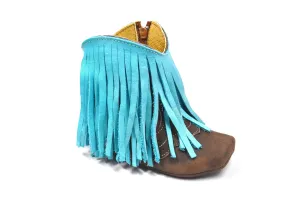 Redhawk Baby Boots - Turquoise Fringe