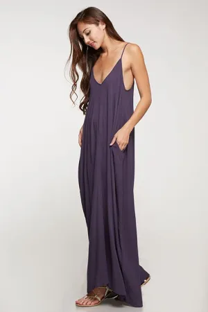 RIZZO SOLID MAXI DRESS PURPLE