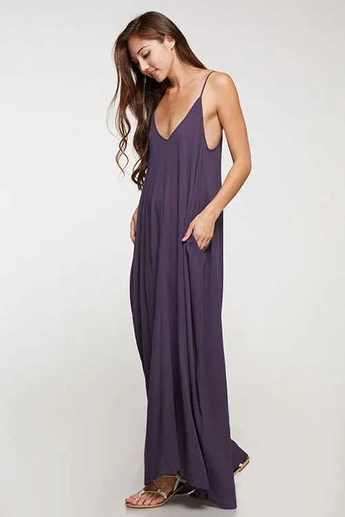 RIZZO SOLID MAXI DRESS PURPLE