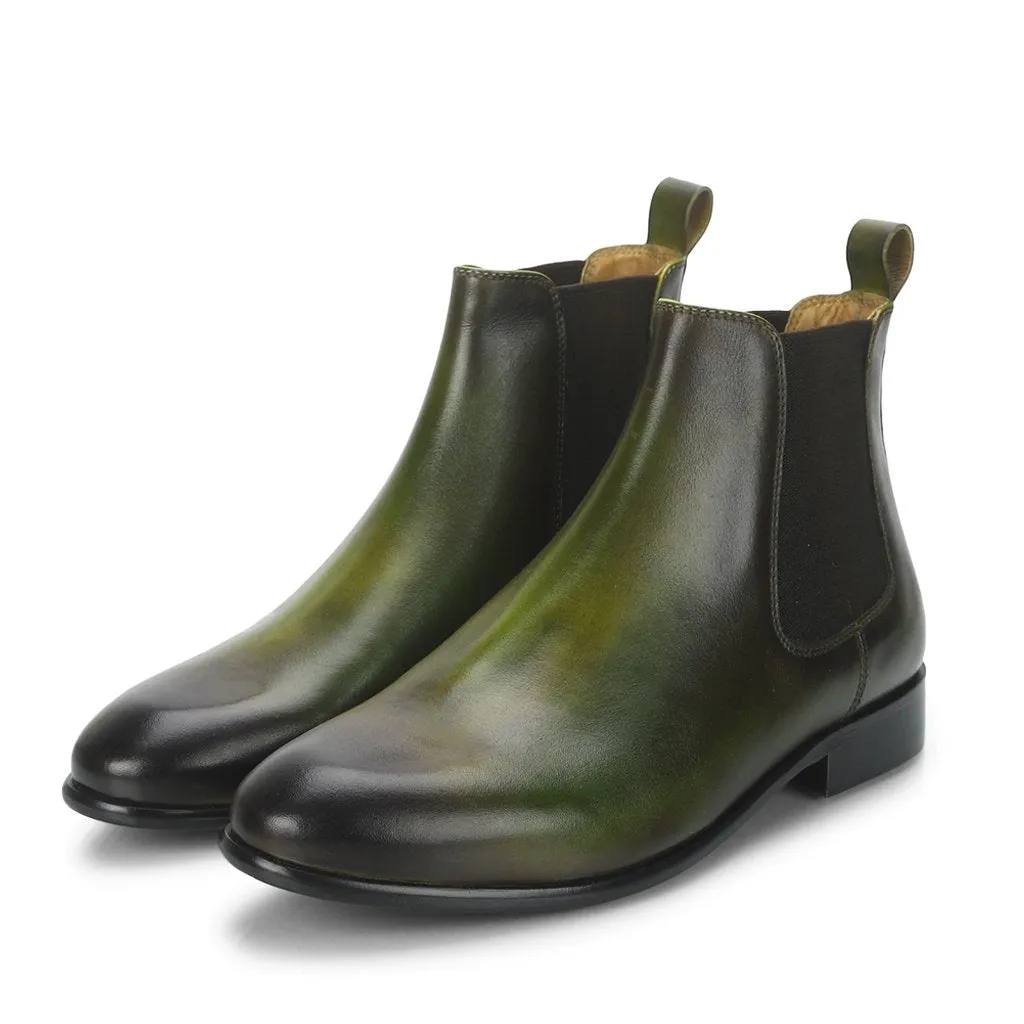 Saint Agostino Two Color Toned Olive Leather With Set