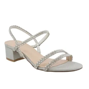 Silver Hazel Double Strap Low Heel Shoe