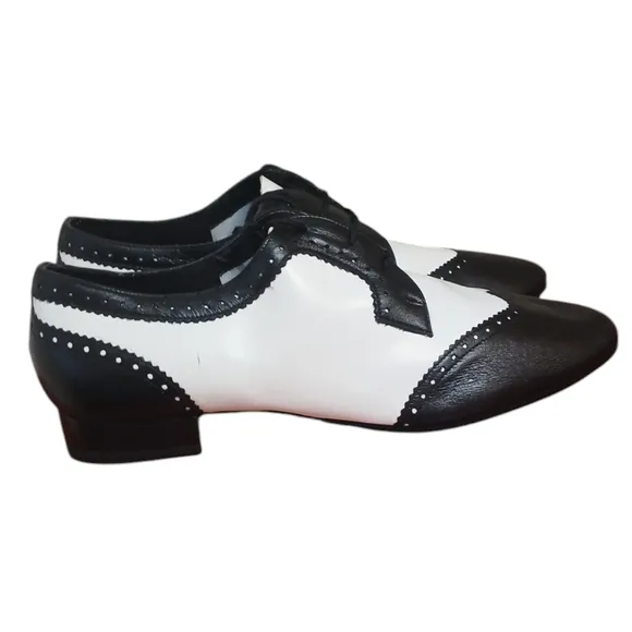 Sipadance Black and White Wingtip Oxford Dance Shoes