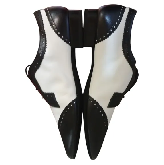 Sipadance Black and White Wingtip Oxford Dance Shoes