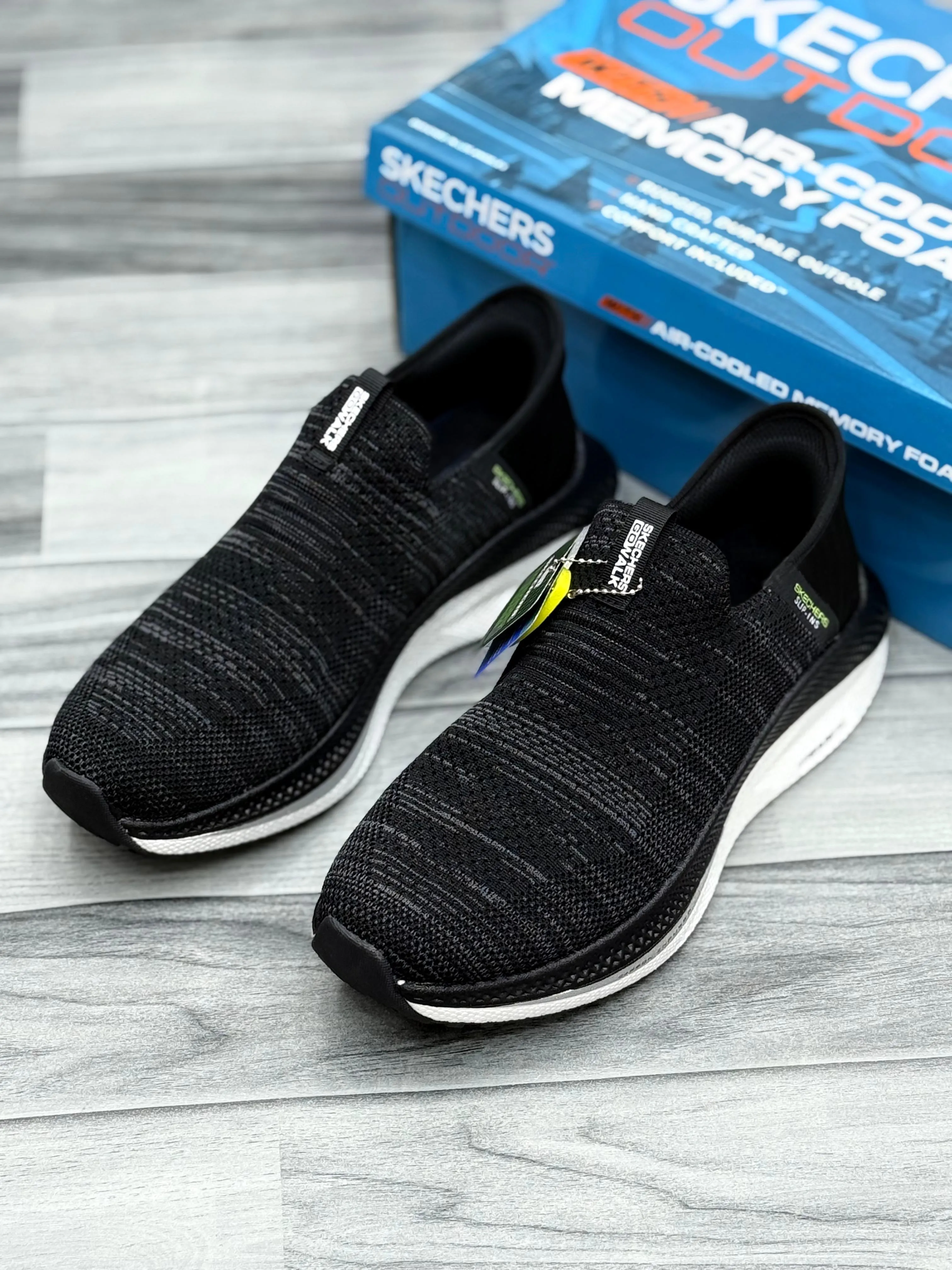 Skechers Outdoor Air-Cooled Memory Foam Slip-On Shoes – Gray