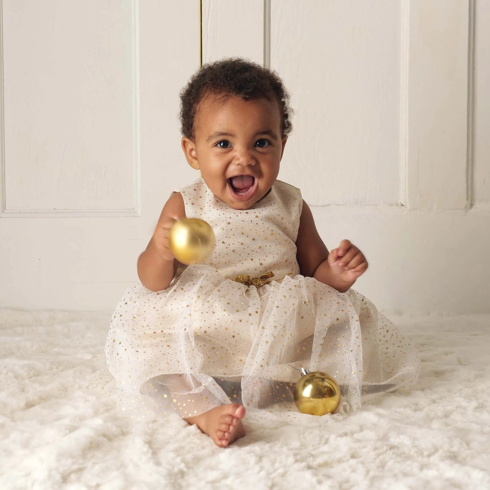 Sparkle Star Tulle Dress Gold