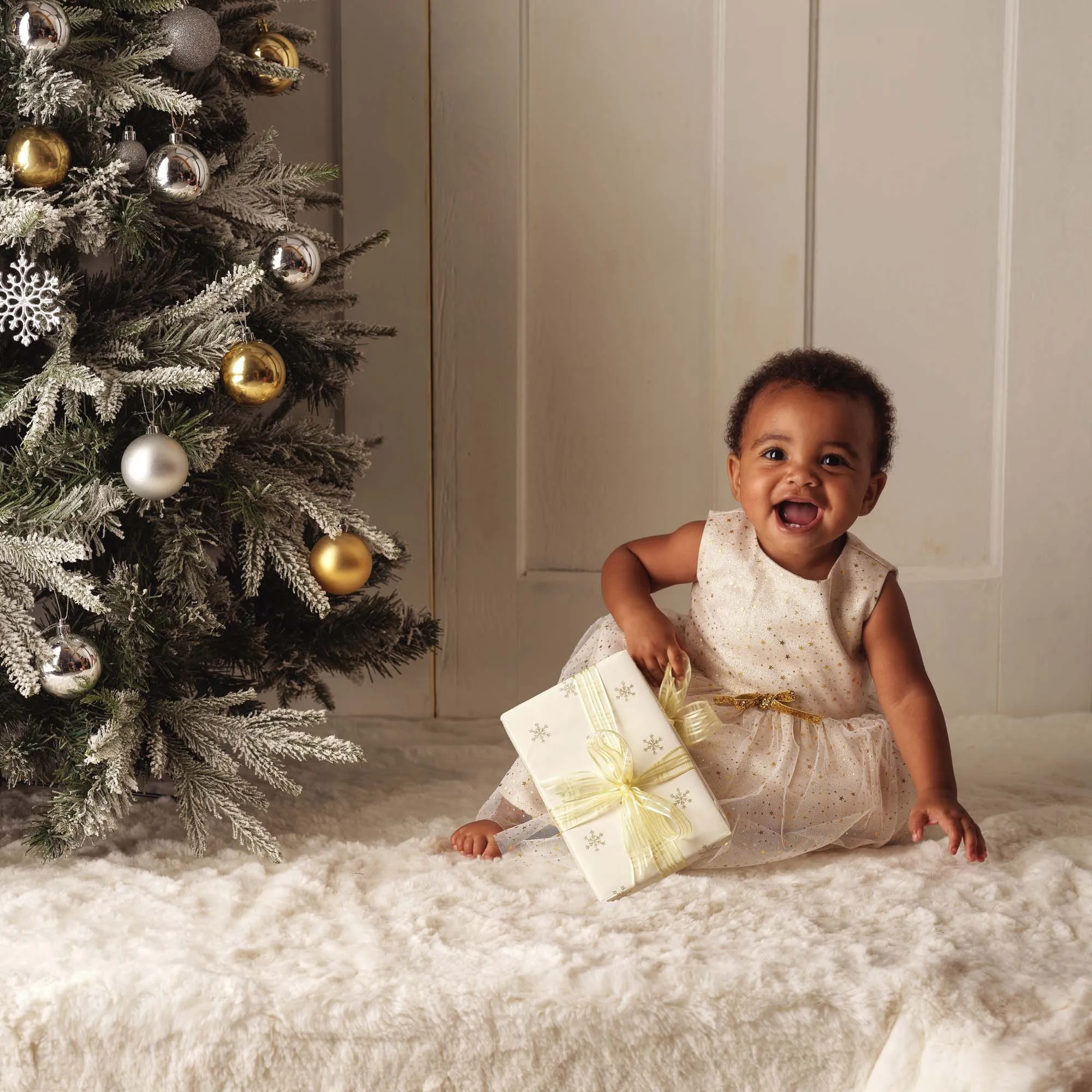 Sparkle Star Tulle Dress Gold
