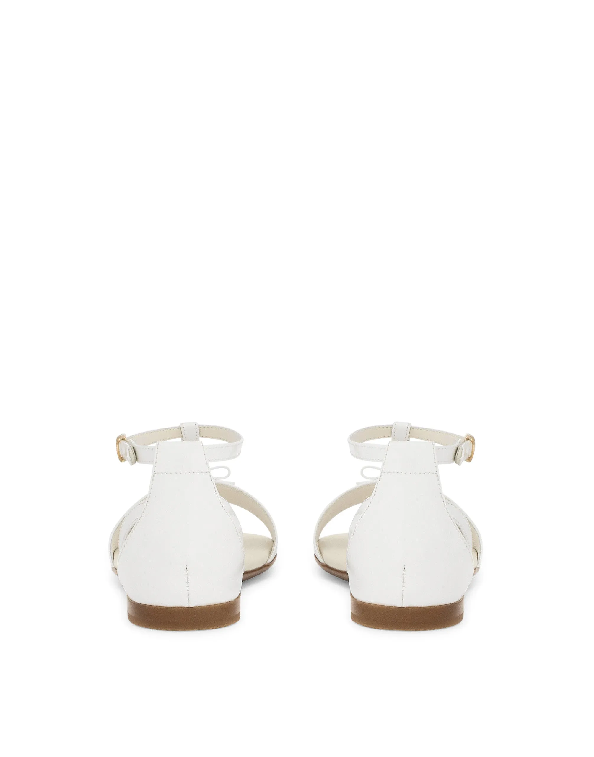 T-strap patent leather sandal