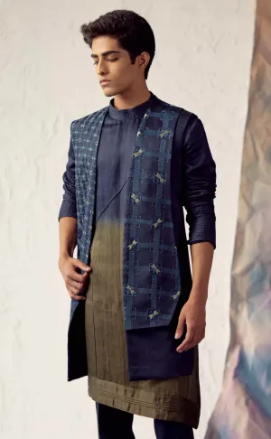 Teal Blue Shrug Kurta Set