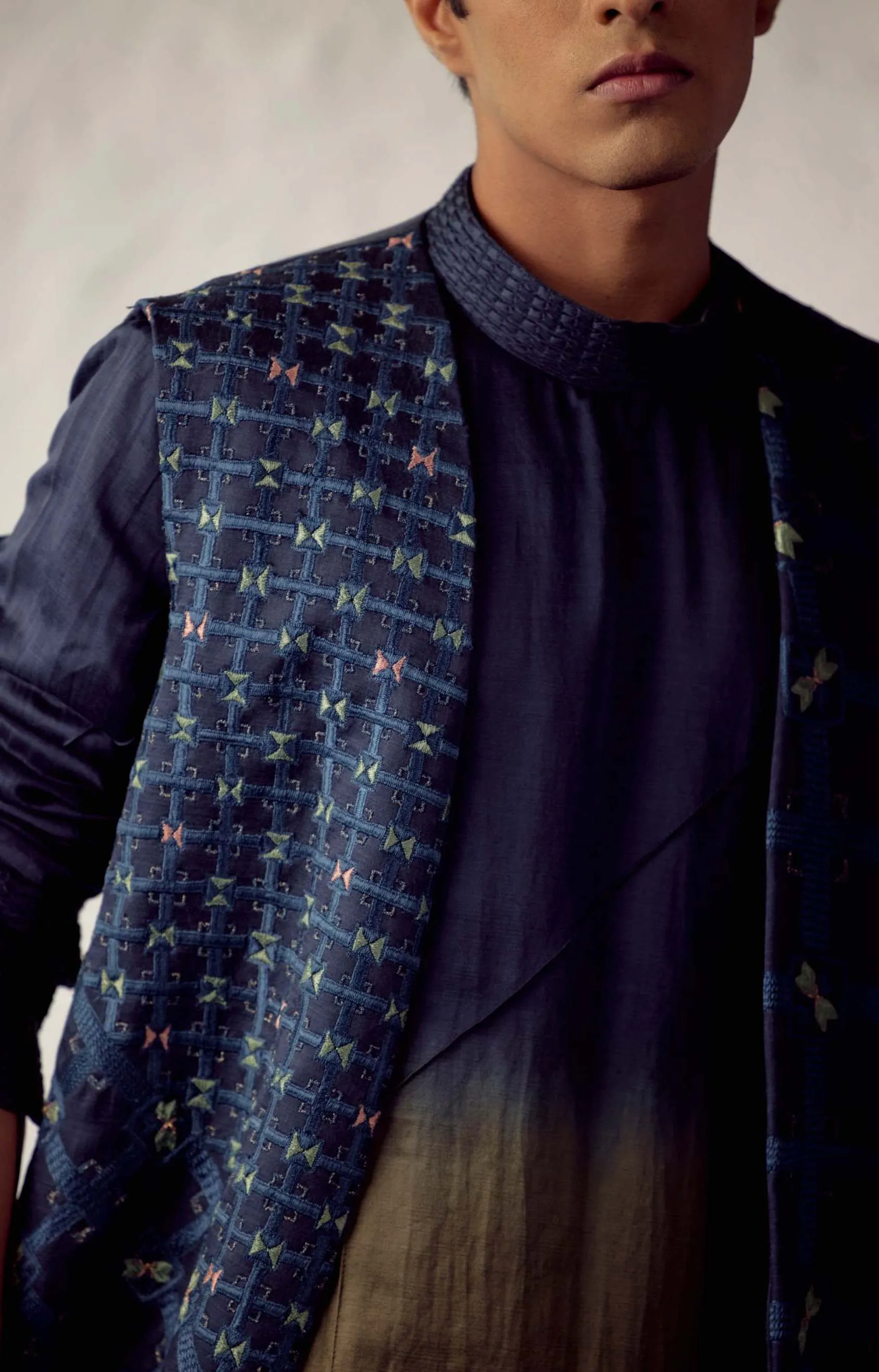 Teal Blue Shrug Kurta Set