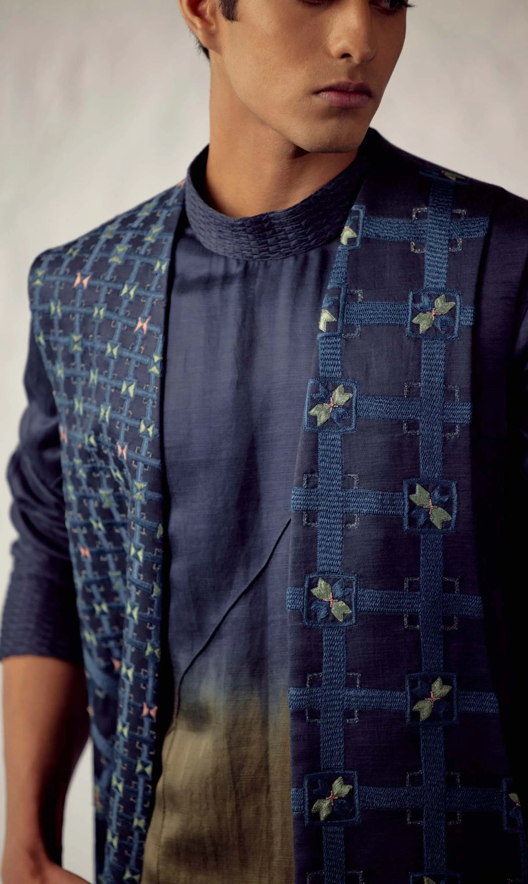 Teal Blue Shrug Kurta Set