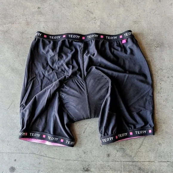 Terry Black Cycling Skirt and Padded Bike Shorts Set large