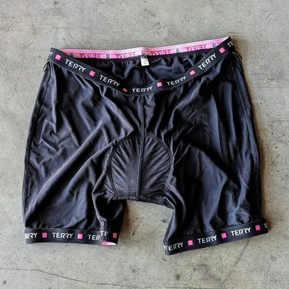 Terry Black Cycling Skirt and Padded Bike Shorts Set large