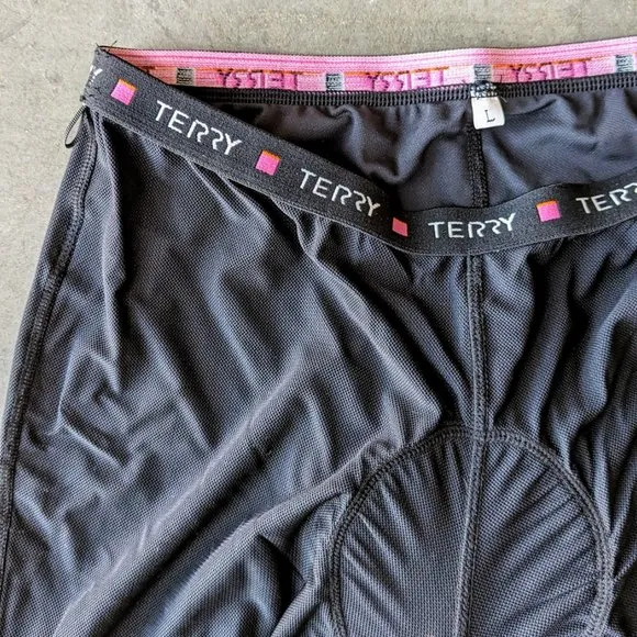 Terry Black Cycling Skirt and Padded Bike Shorts Set large