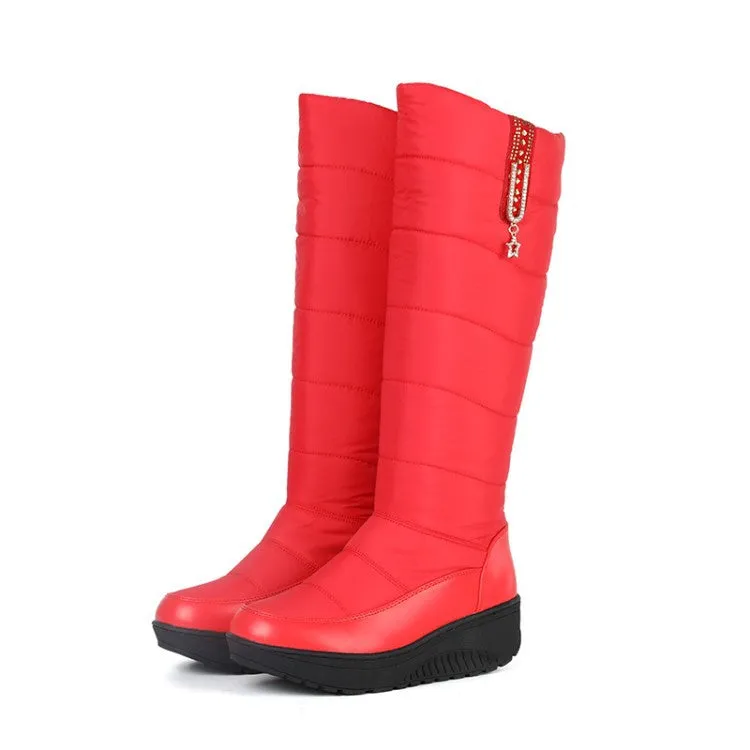 Thick Fur Snow Wedge Boots