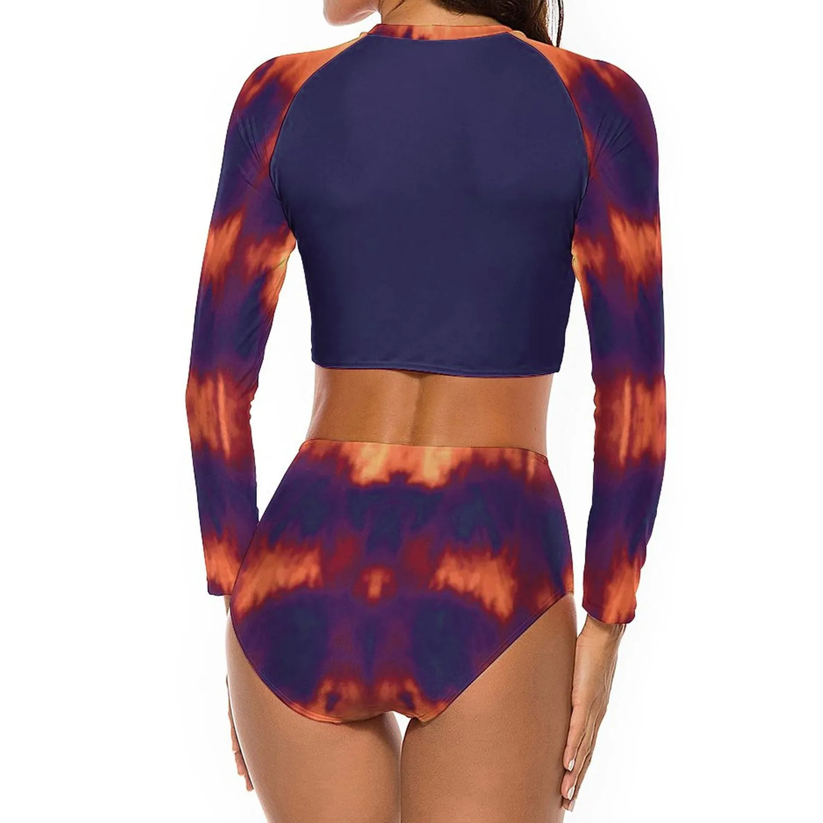 Tie Dye Purple 2 Piece Sun Protection Bikini Swimwear