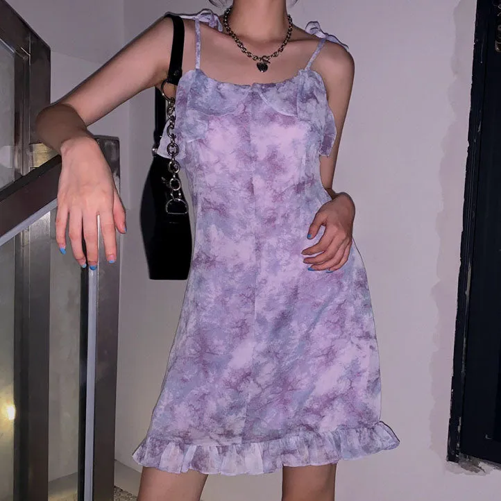 Tie Dye Ruffle Dress SD00187
