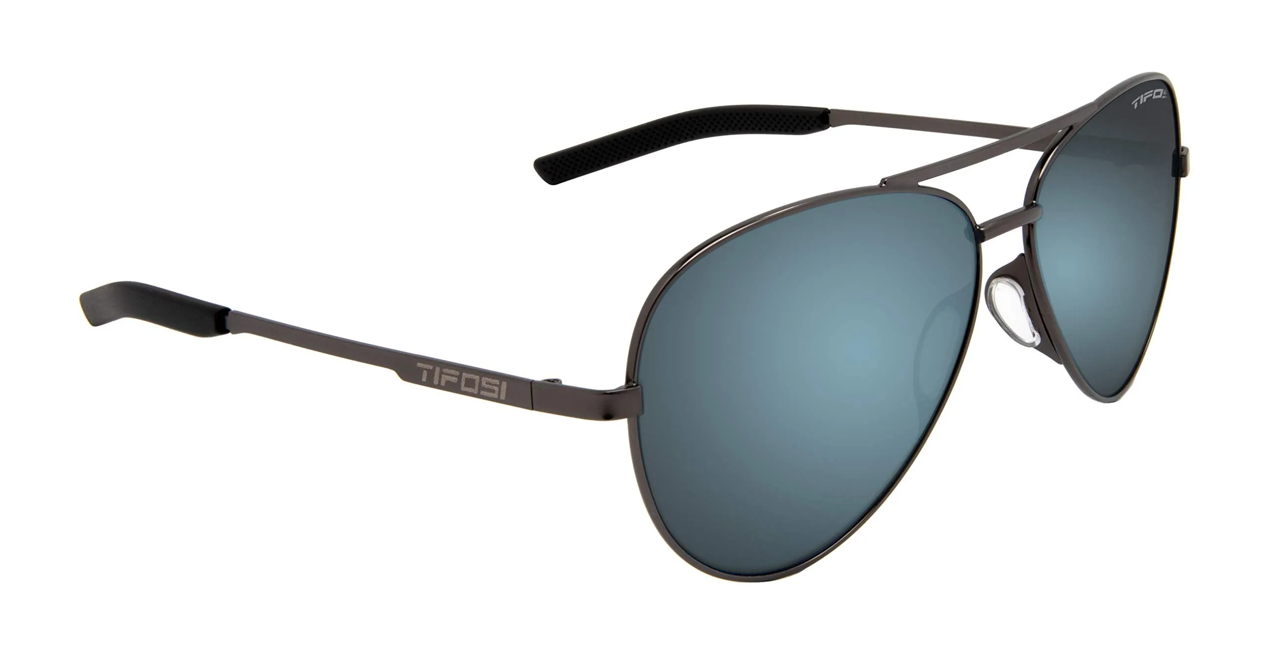 Tifosi Optics Shwae Aviator Sunglasses (Graphite, Smoke Bright Blue)
