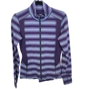 Title Nine Womens XS Purple Striped Long Sleeves Full Zip Athletic Golf Jacket