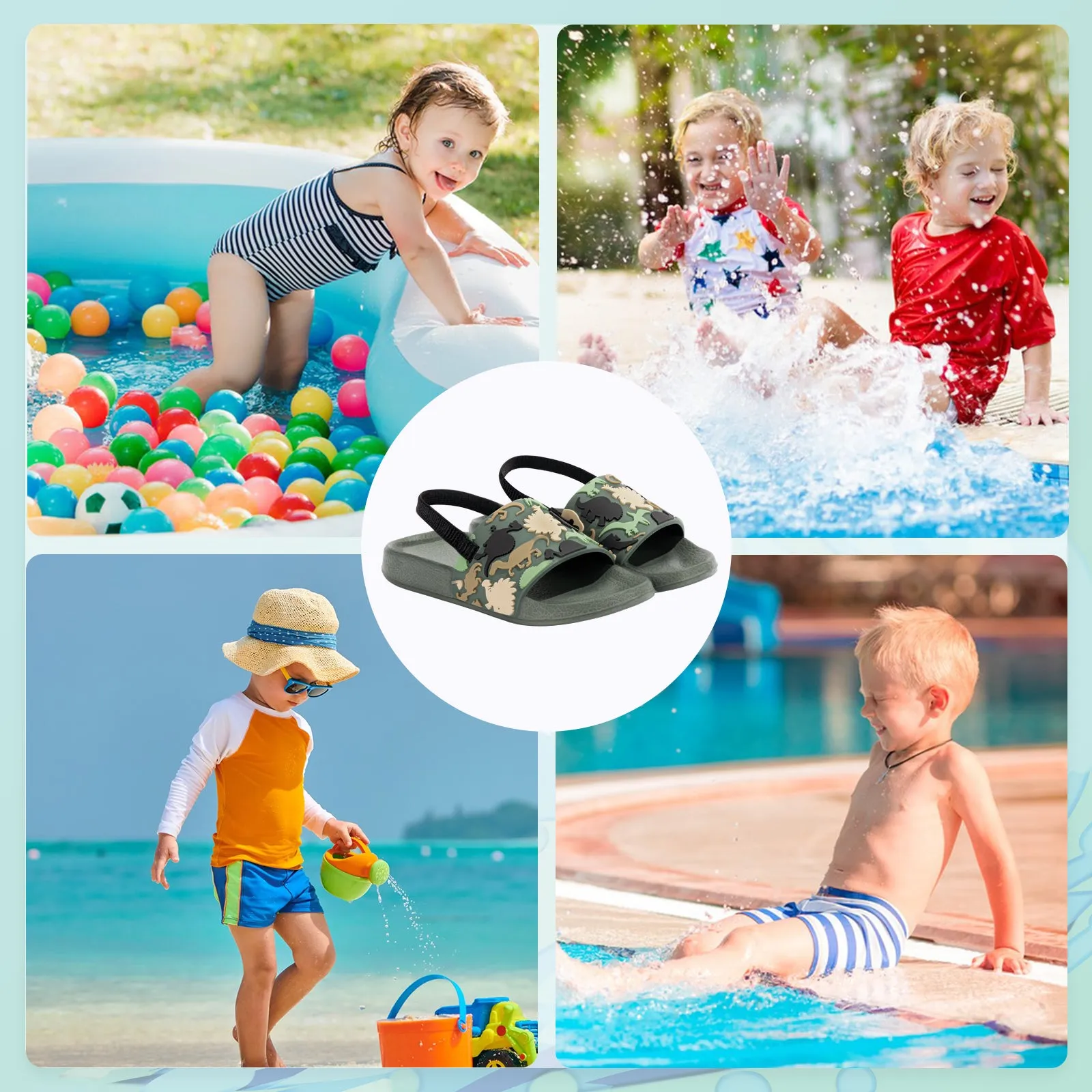 Toddler Slide Sandals Boys Girls Water Shoes Beach Sandals