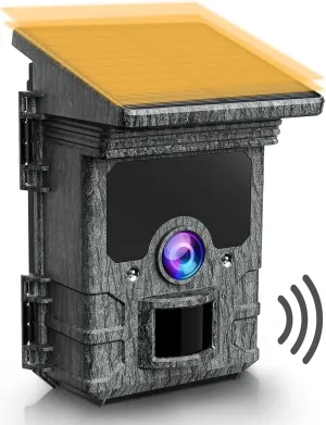 TOGUARD Solar WiFi Trail Camera Native 4K 30fps Bluetooth 46MP Game Camera with Infrared Night Vision 120°Wide Angel Motion Activated Waterproof IP66 Deer Hunting Trail Cam for Wildlife Monitoring
