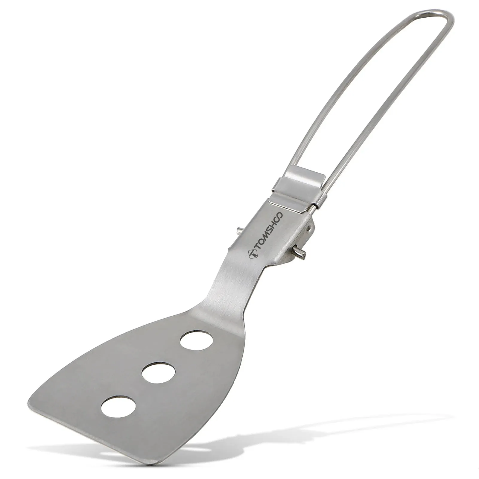 TOMSHOO Stainless Steel Folding Spatula - Portable Cooking Utensil for Camping - 8.3"