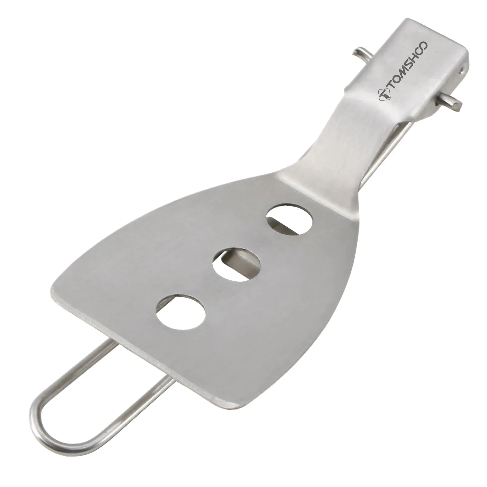 TOMSHOO Stainless Steel Folding Spatula - Portable Cooking Utensil for Camping - 8.3"