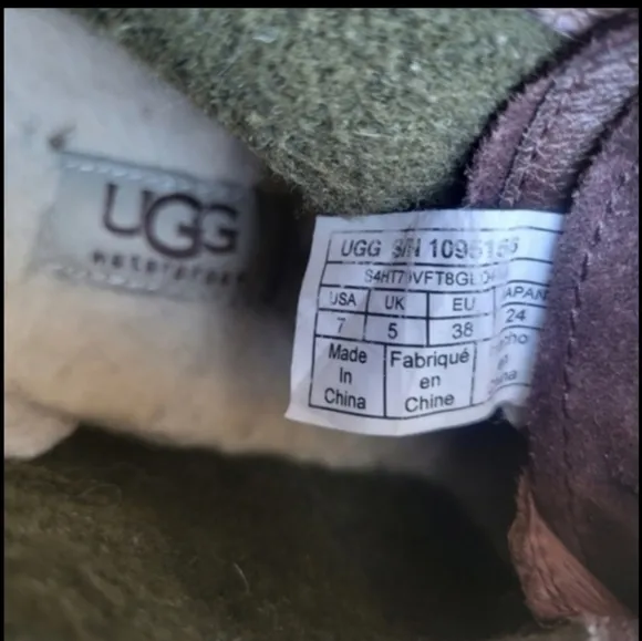 UGG Distressed Leather Heather Coconut Brown Ankle Boot Lace Up Women 7 Winter