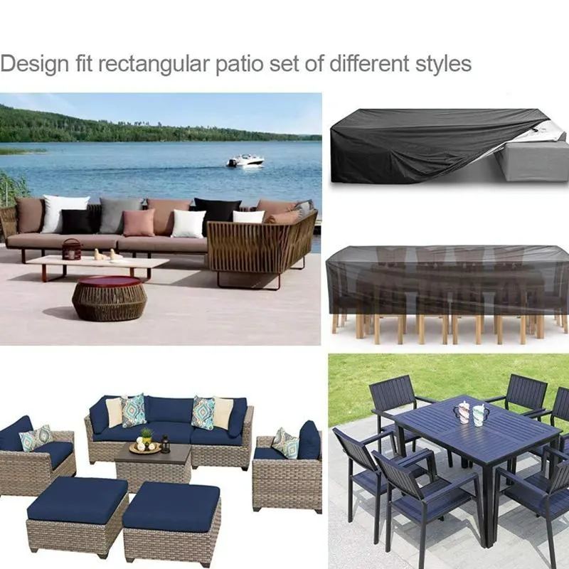 Waterproof Outdoor Furniture Cover For Garden Table And Chairs - 126X126X74Cm Oxford Cloth Dustproof Uv-Proof