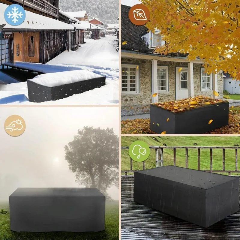 Waterproof Outdoor Furniture Cover For Garden Table And Chairs - 126X126X74Cm Oxford Cloth Dustproof Uv-Proof