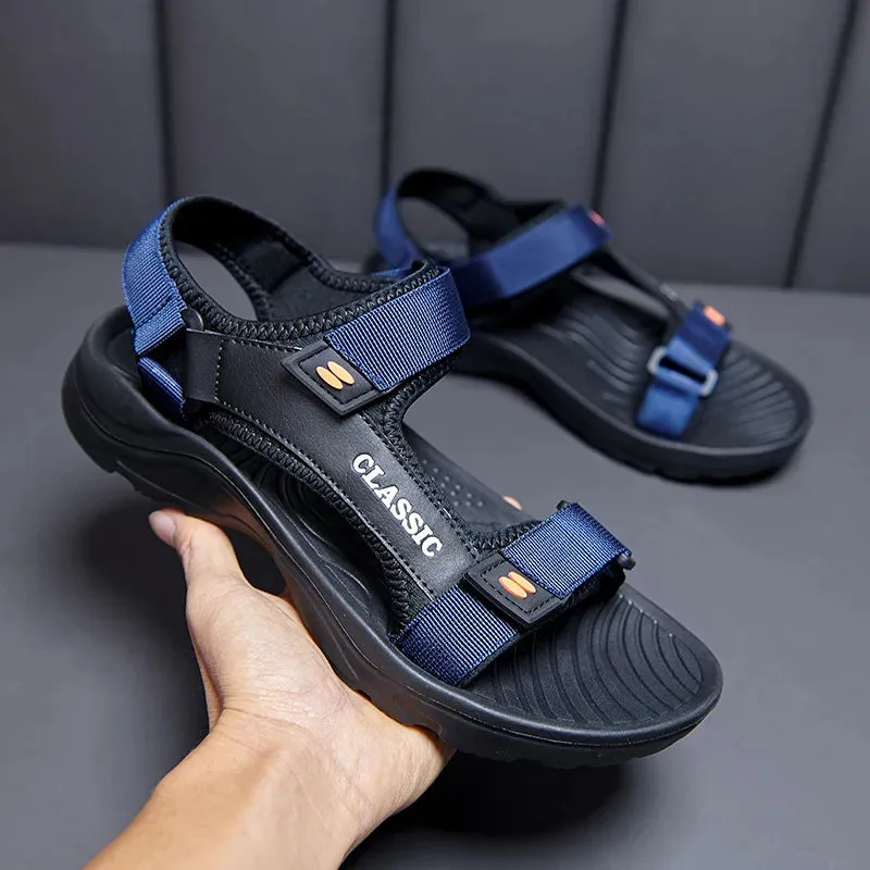 WellenWandler Herren Sommer Retro Bequeme Casual Sandalen für Strandurlaube