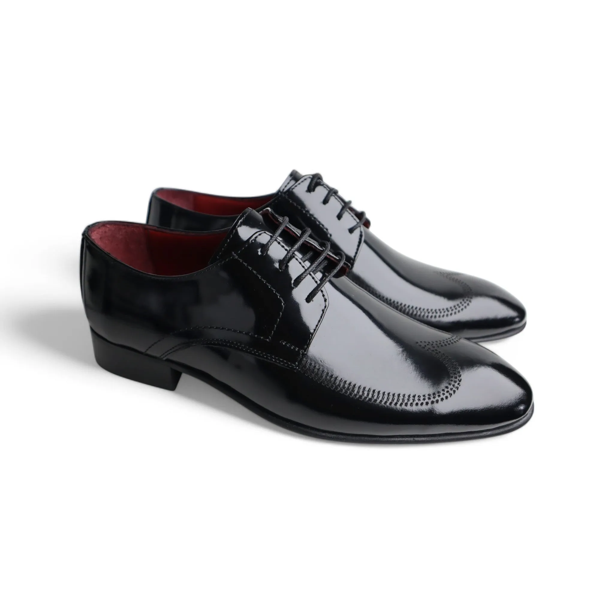 Wenitto Men's Patent Leather Black Dress Shoe