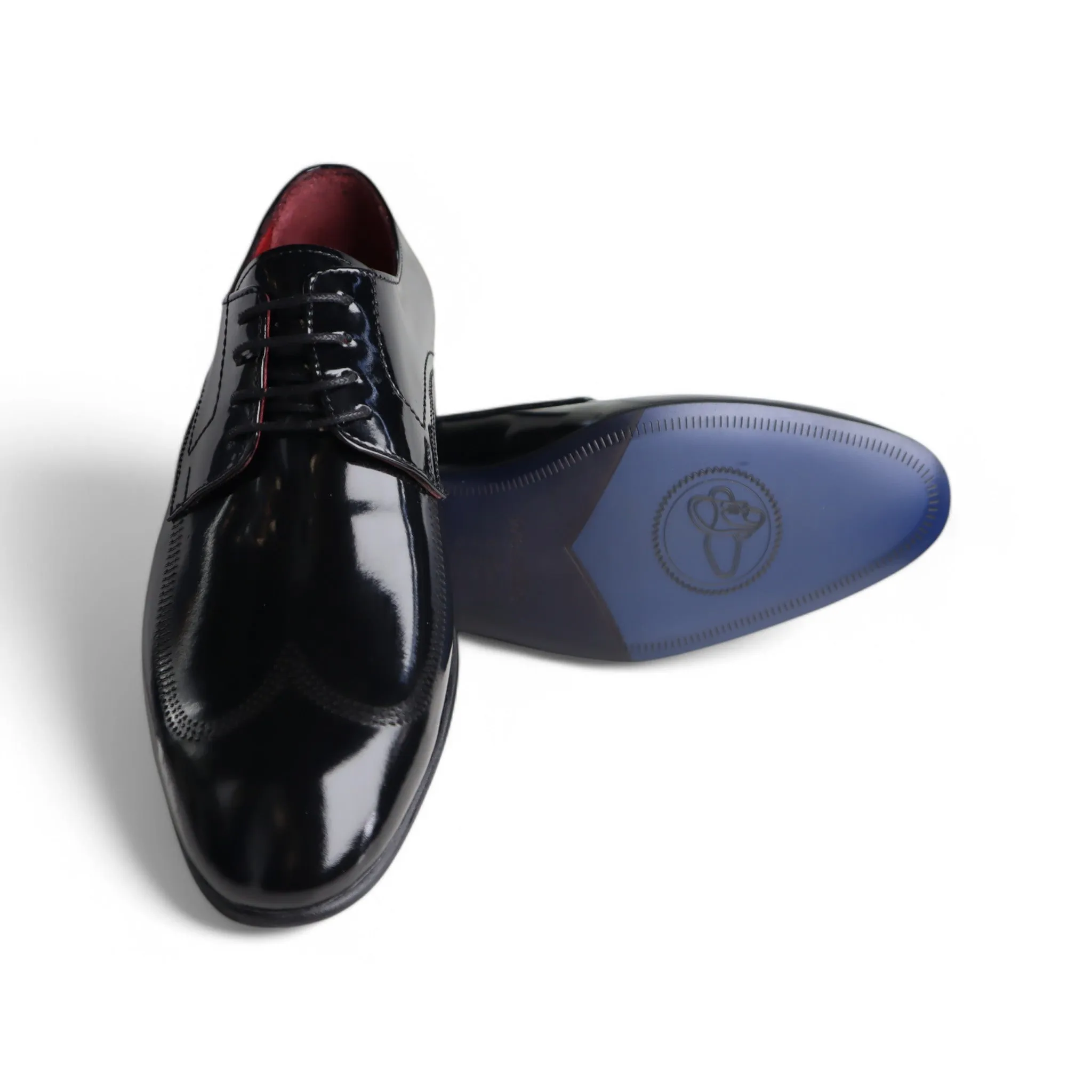 Wenitto Men's Patent Leather Black Dress Shoe