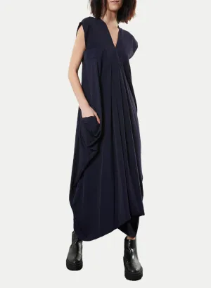 Wide Strap Dress - Navy