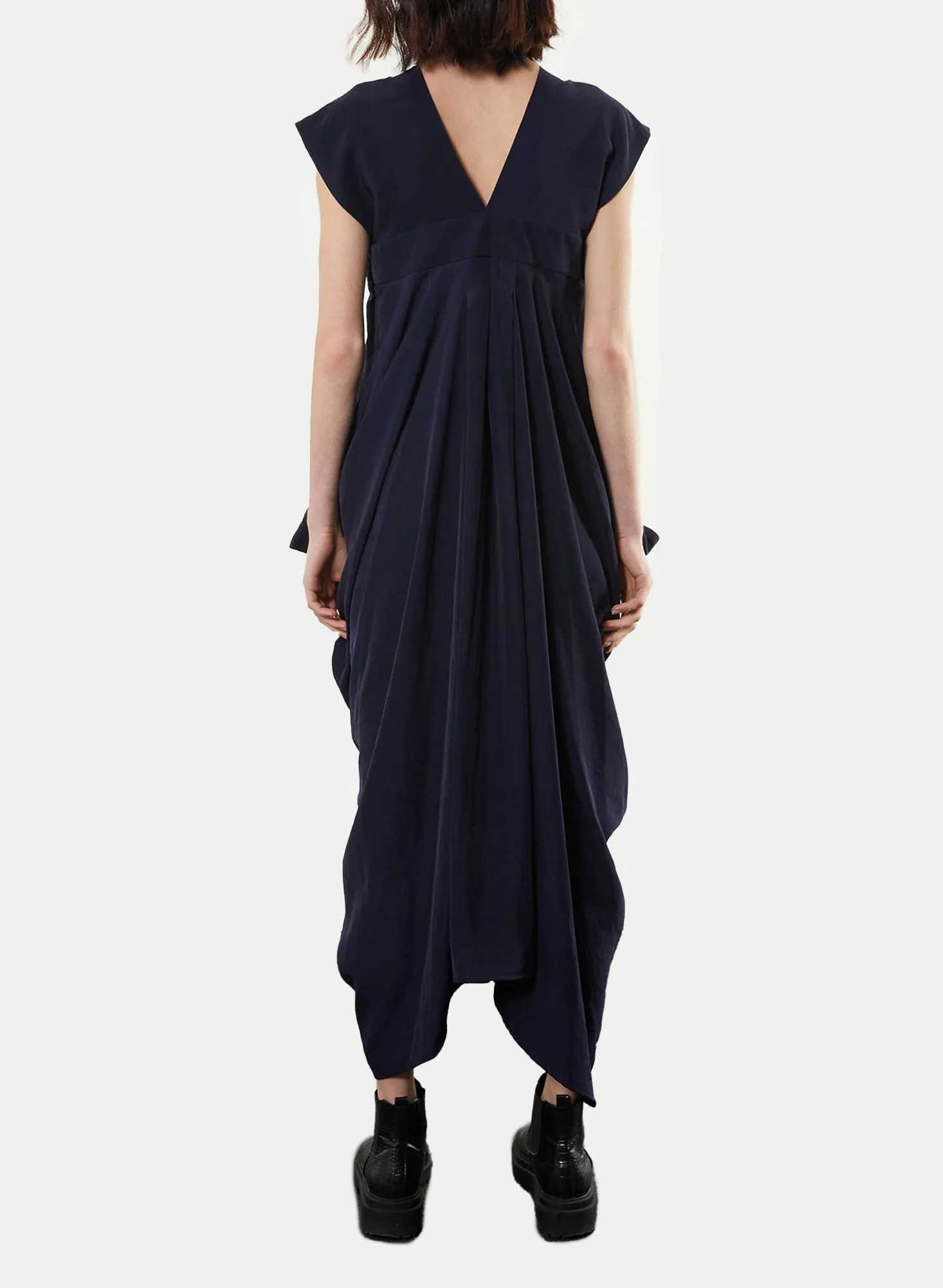 Wide Strap Dress - Navy