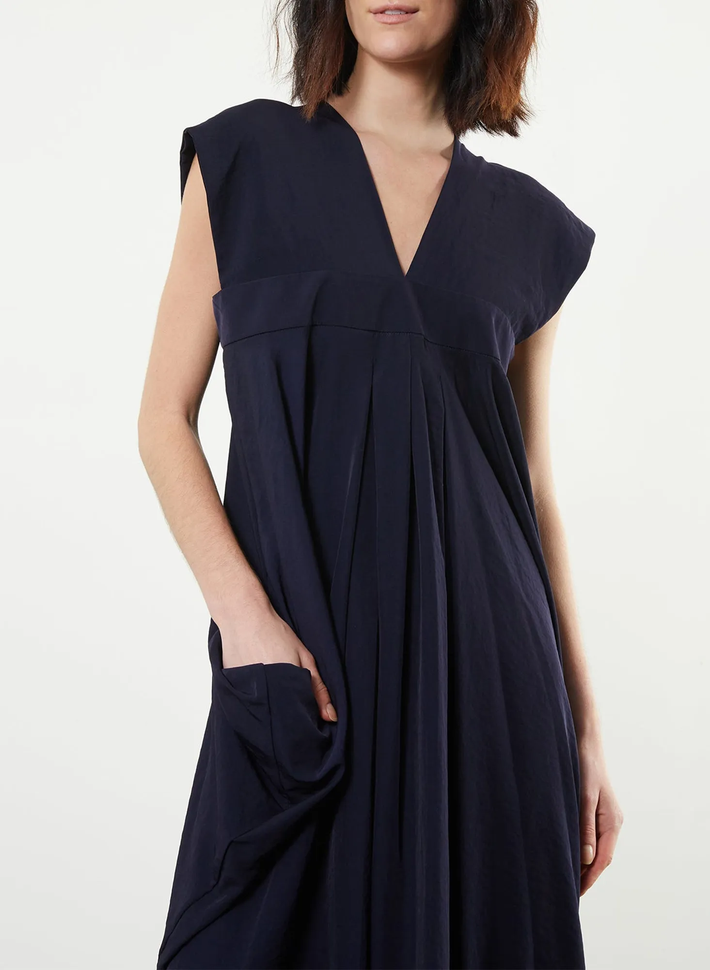 Wide Strap Dress - Navy
