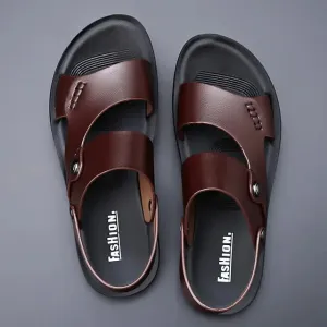 WildesLeder Herren Echte Leder Sandalen für Sommerstrandabenteuer
