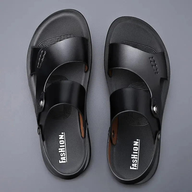 WildesLeder Herren Echte Leder Sandalen für Sommerstrandabenteuer