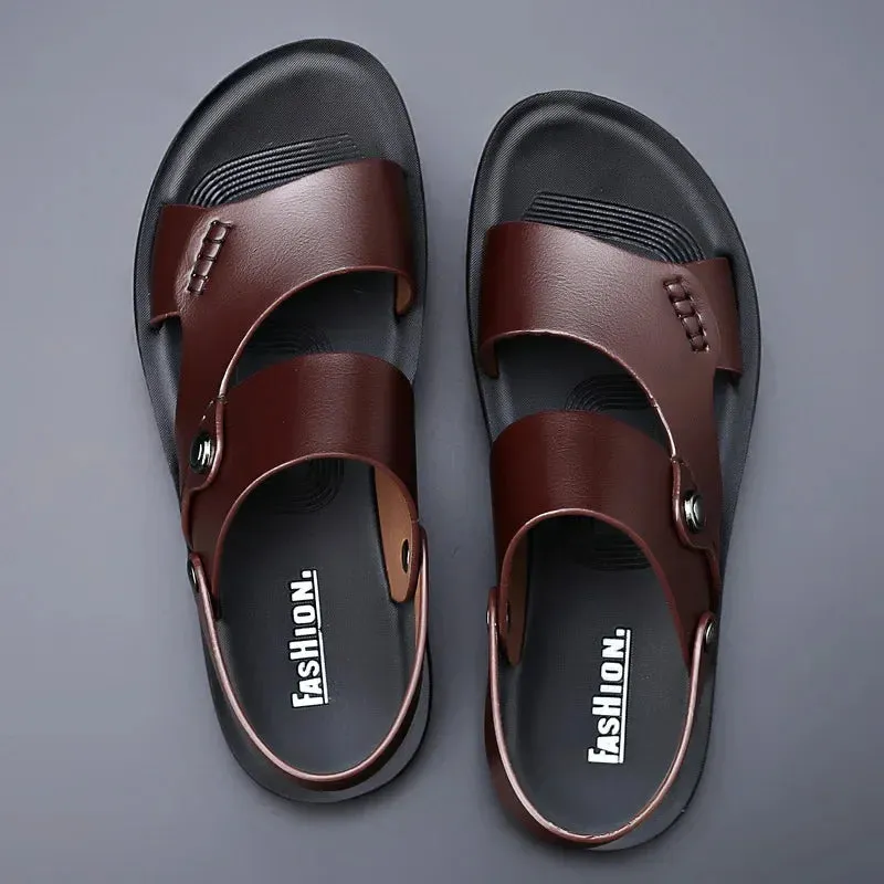 WildesLeder Herren Echte Leder Sandalen für Sommerstrandabenteuer