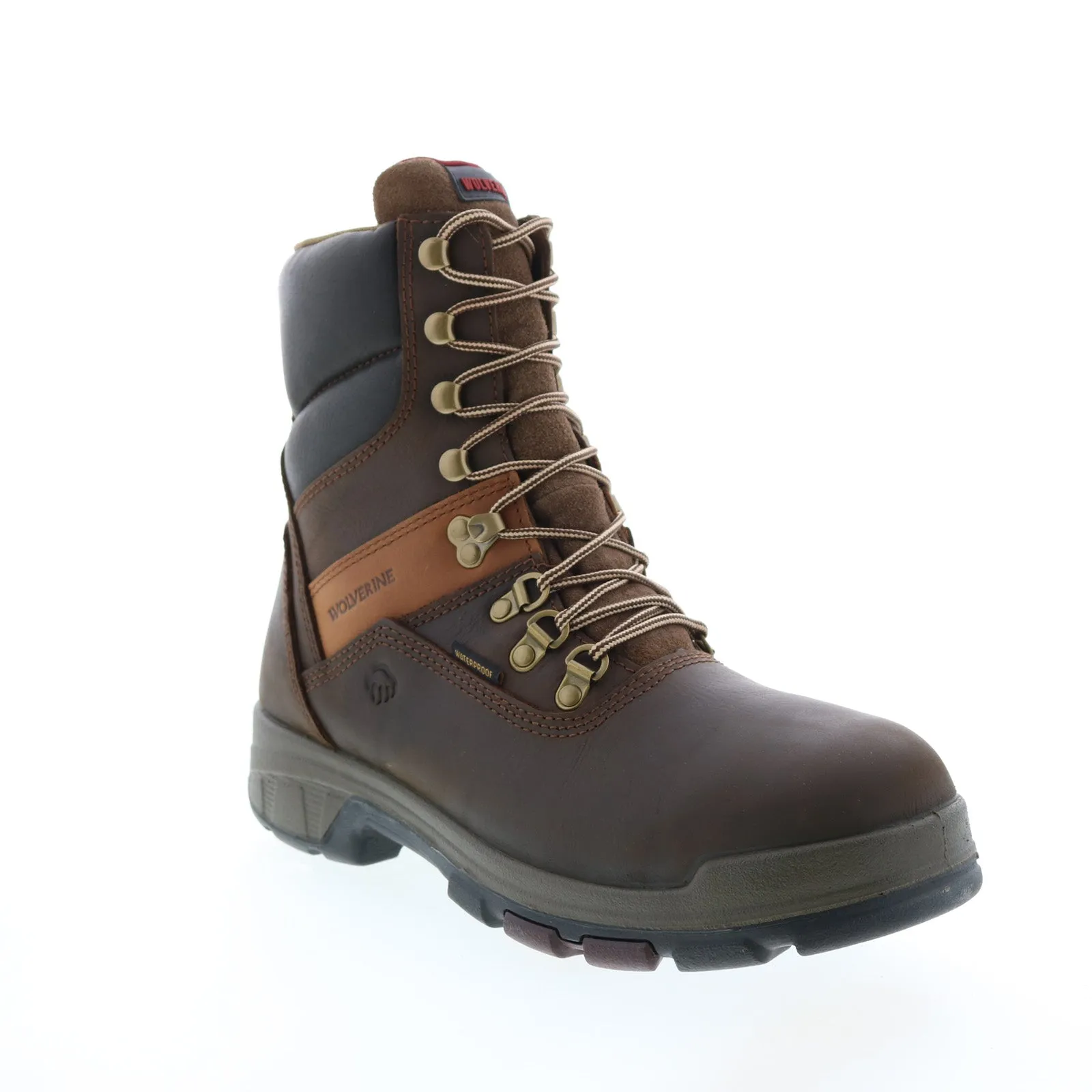 Wolverine Cabor EXP Waterproof 8" W10317 Mens Brown Wide Work Boots
