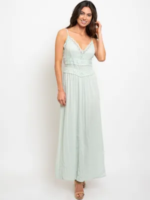 WOMEN'S CROCHET DETAIL MAXI DRESS