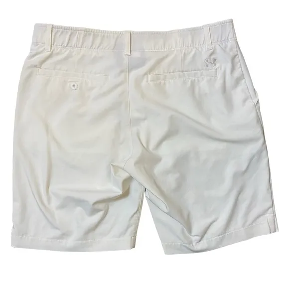 Womens Fitted White Athletic Golf Shorts Size 12