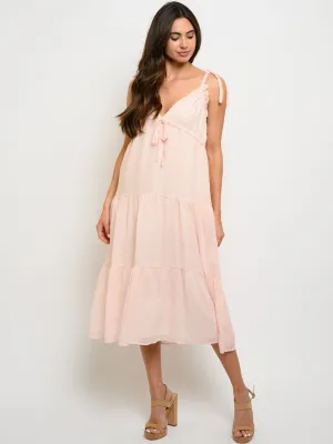 WOMEN'S FLORAL LAYERED MIDI DRESS