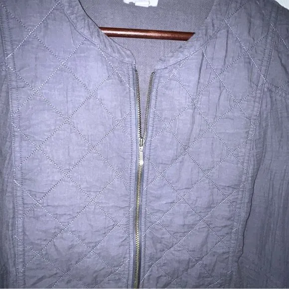 Women's J. Jill 100% Cotton Navy Blue Quilted Jacket
